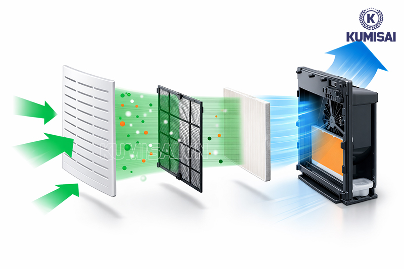 Công nghệ lọc khí giúp loại bỏ bụi bẩn hiệu quả