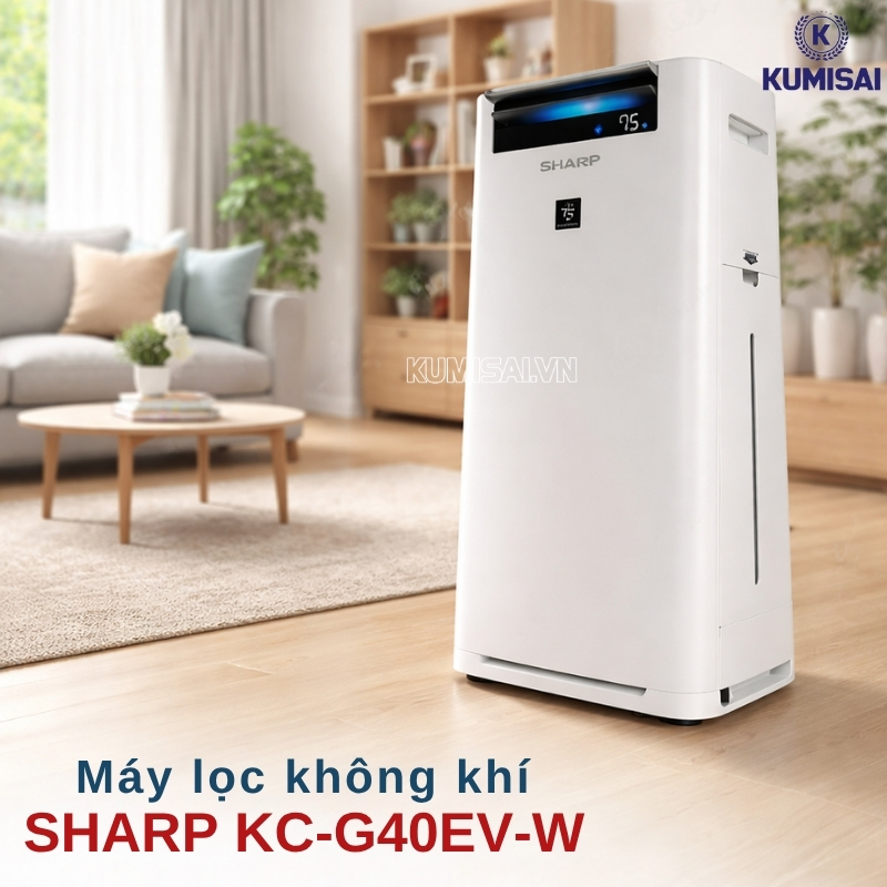 Máy lọc không khí và tạo ẩm Sharp KC-G40EV-W