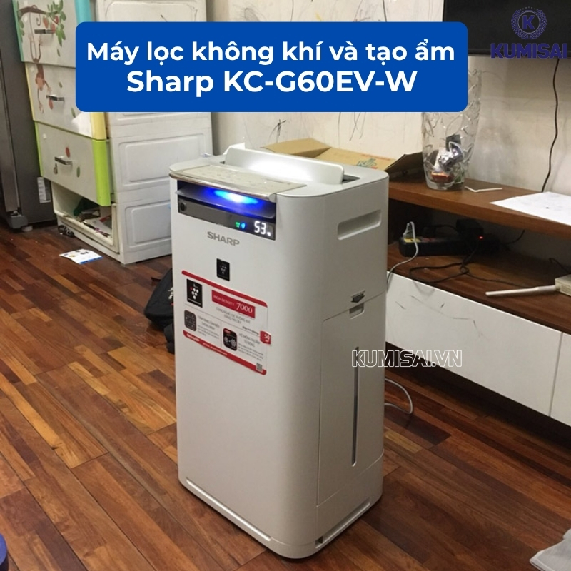 Máy lọc không khí và tạo ẩm Sharp KC-G60EV-W - Giải pháp hữu hiệu cho không gian sống trong lành