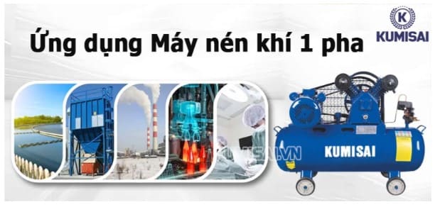 Ứng dụng máy nén khí 1 pha 220V trong nhiều lĩnh vực Ứng dụng máy nén khí 1 pha 220V trong nhiều lĩnh vực