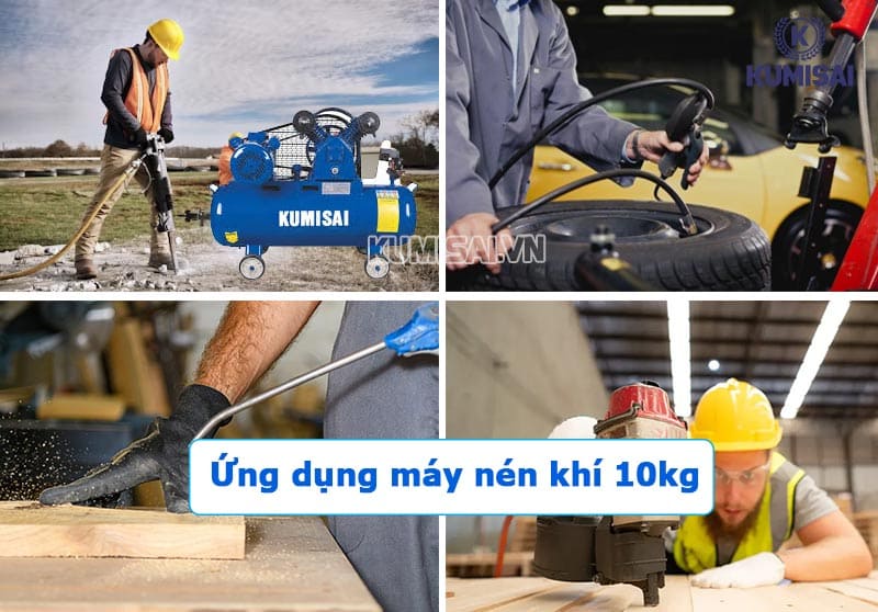 Ứng dụng của máy nén khí 10kg trong nhiều lĩnh vực