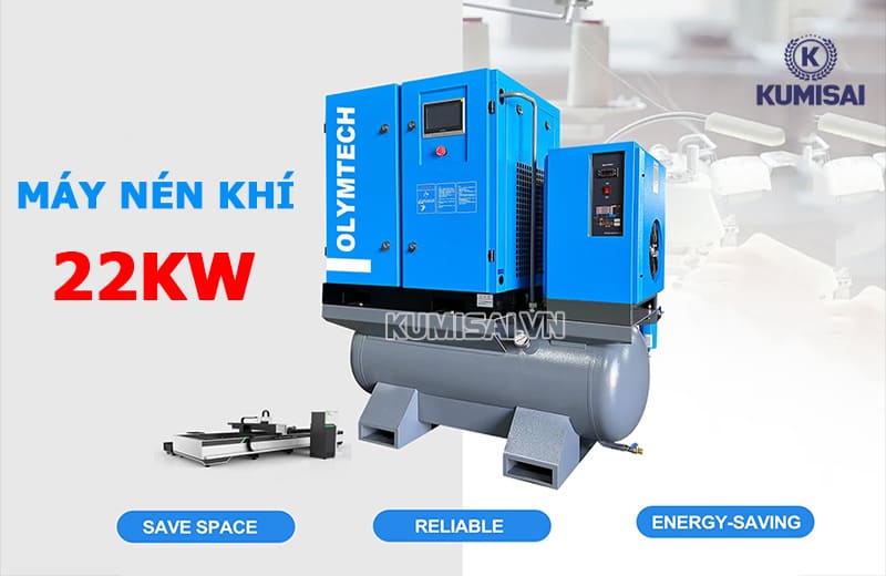 [Review] TOP Máy nén khí 22kW (30HP) hiệu suất cao, giá tốt