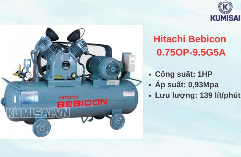 Máy nén khí không dầu Hitachi Bebicon 0.75OP-9.5G5A