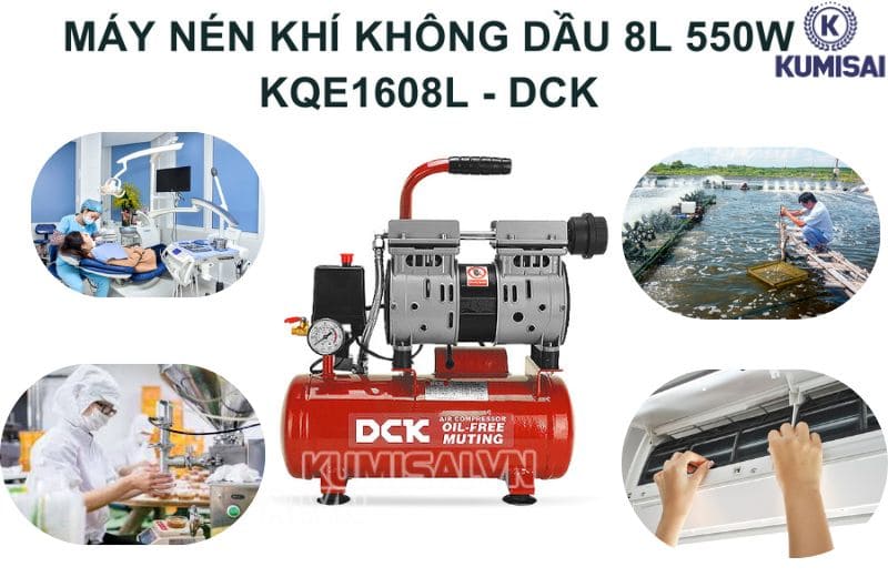 Máy nén khí không dầu 8L 550W KQE1608L – DCK