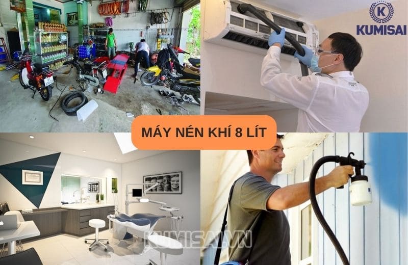 Máy nén khí 8L: Nhỏ gọn, Cấp hơi nhanh, Nên mua