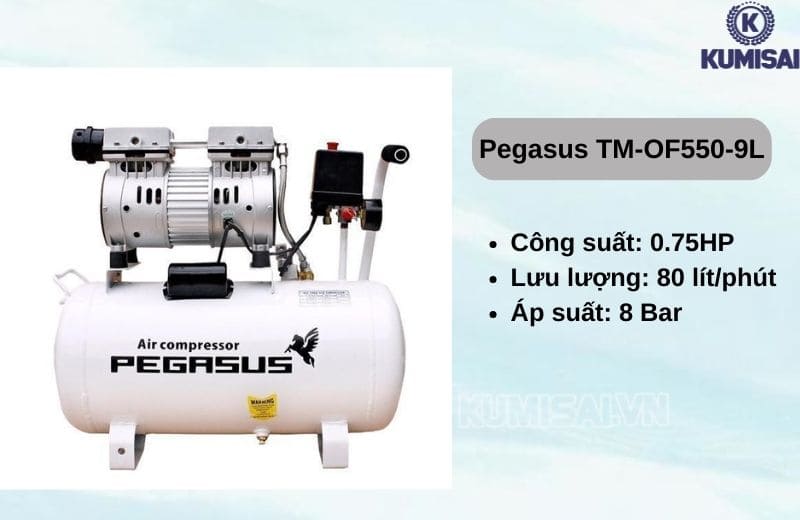 Máy nén khí giảm âm Pegasus TM-OF550-9L
