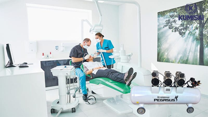  Pegasus TM-OF750x3-180L cấp khí nén sạch cho các thiết bị nha khoa