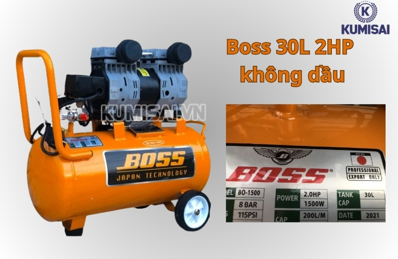 Boss 30L 2HP không dầu