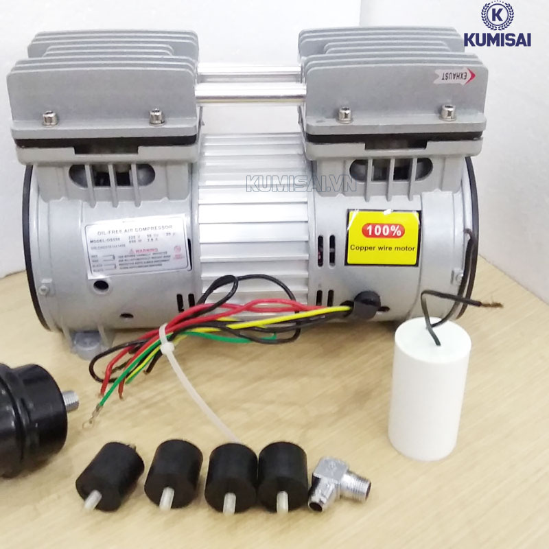 Đầu nén khí không dầu giảm âm Wing OF750 hoạt động êm ái, hiệu suất cao 