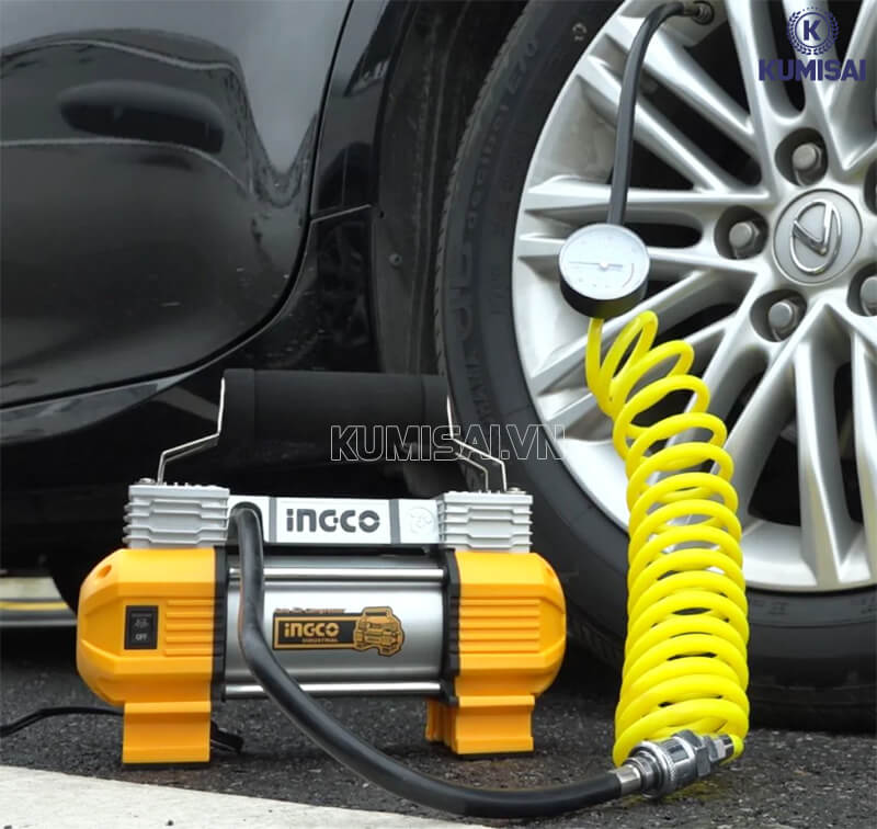 Máy nén khí pin Ingco bền bỉ, dễ di chuyển
