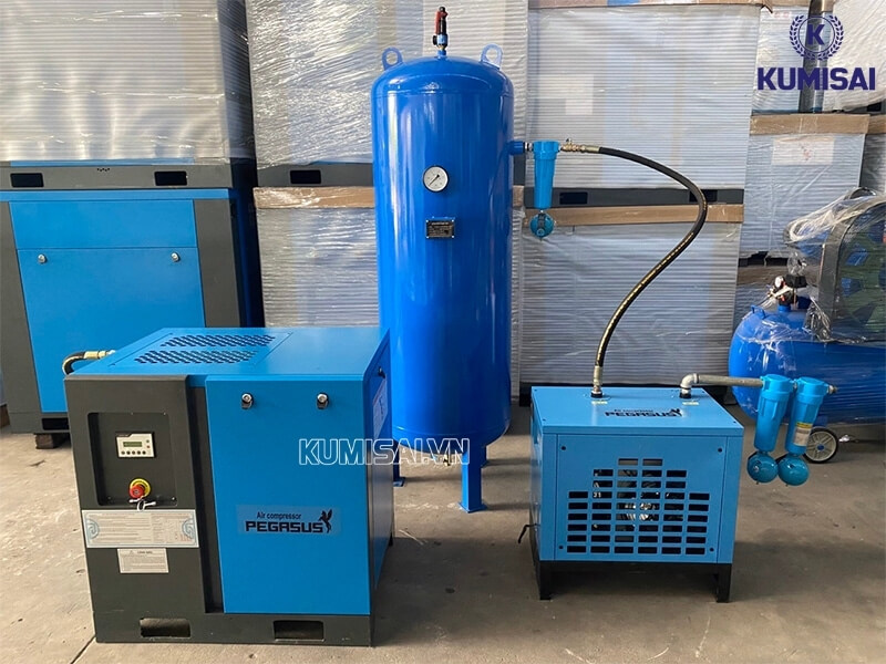 Máy nén khí trục vít chuyên sử dụng tại các nhà máy sản xuất lớn