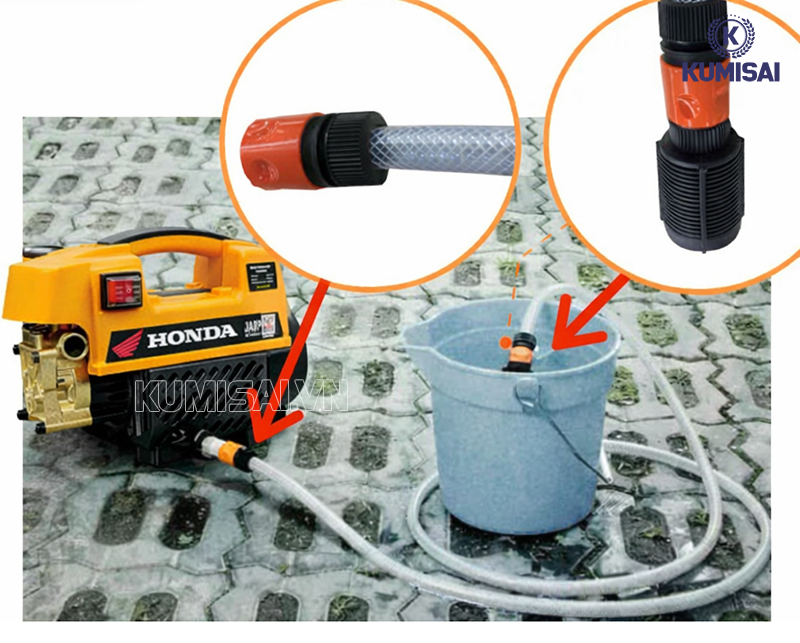 Máy có khả năng hút nước trực tiếp từ xô, chậu, bể chứa