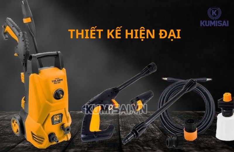 Máy xịt rửa xe Tolsen sở hữu thiết kế hiện đại, nhỏ gọn Máy xịt rửa xe Tolsen sở hữu thiết kế hiện đại, nhỏ gọn