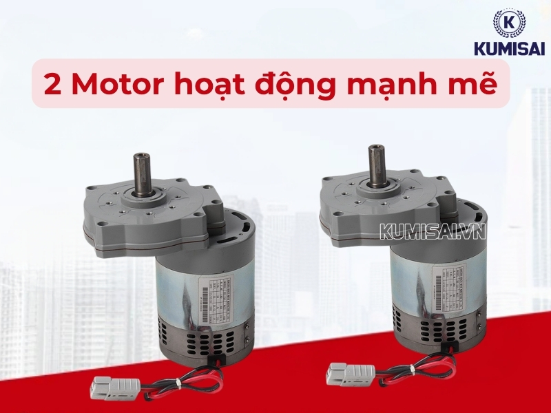 Máy sở hữu 2 motor công suất mạnh mẽ