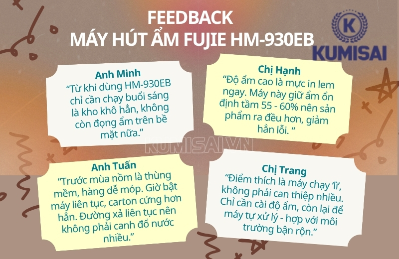 Một số feedback của người dùng về máy hút ẩm FujiE HM-930EB Một số feedback của người dùng về máy hút ẩm FujiE HM-930EB