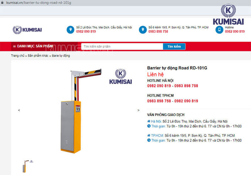 Mua barrier tự động Road RD-101G ở Kumisai.vn Mua barrier tự động Road RD-101G ở Kumisai.vn