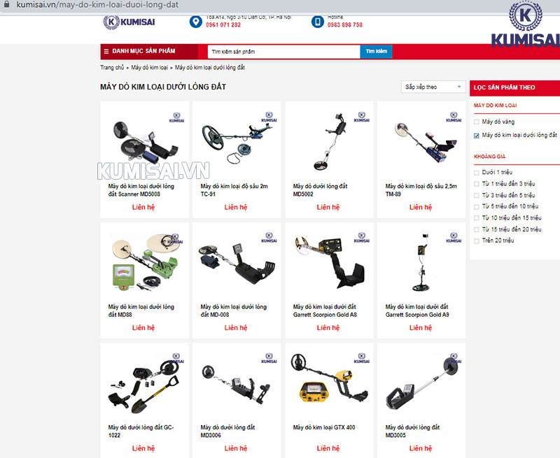 Mua máy dò kim loại dưới lòng đất tại Kumisai.vn 