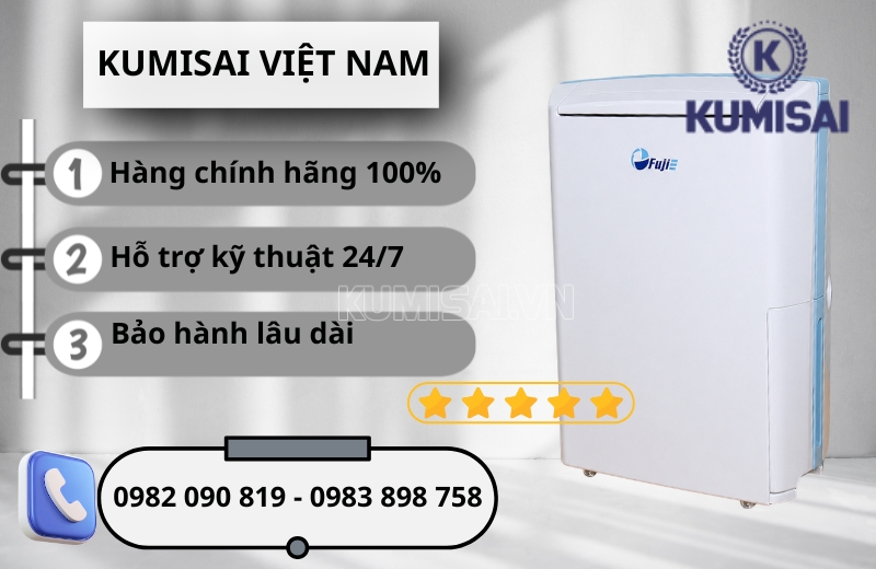 Mua máy hút ẩm FujiE HM-612EC chính hãng, giá rẻ tại Kumisai Việt Nam