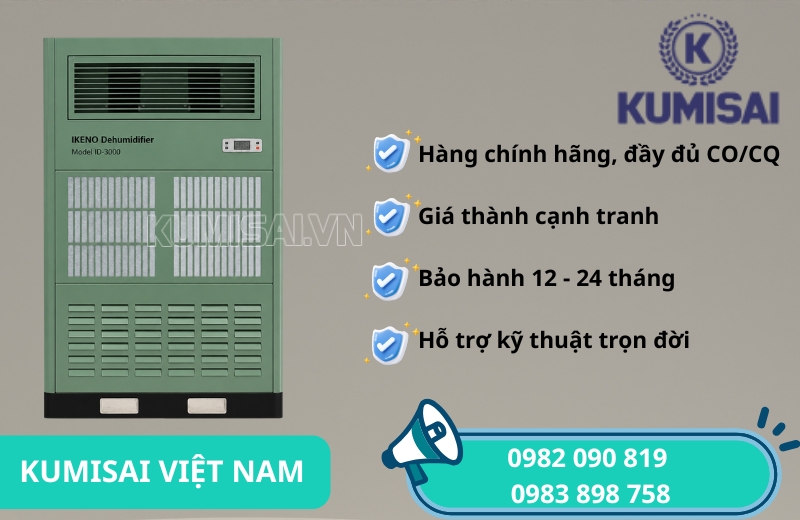 Mua máy hút ẩm IKENO ID-3000 chính hãng, giá rẻ tại Kumisai