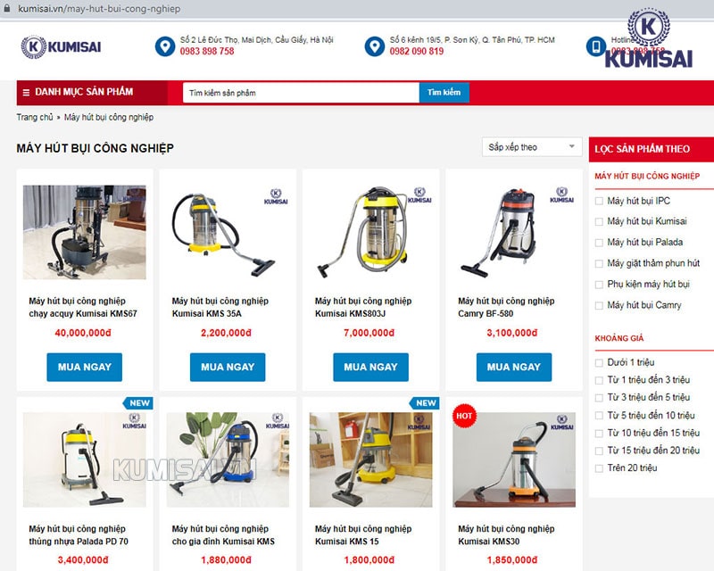 Mua máy hút bụi công nghiệp chính hãng, chất lượng tại Kumisai.vn Mua máy hút bụi công nghiệp chính hãng, chất lượng tại Kumisai.vn