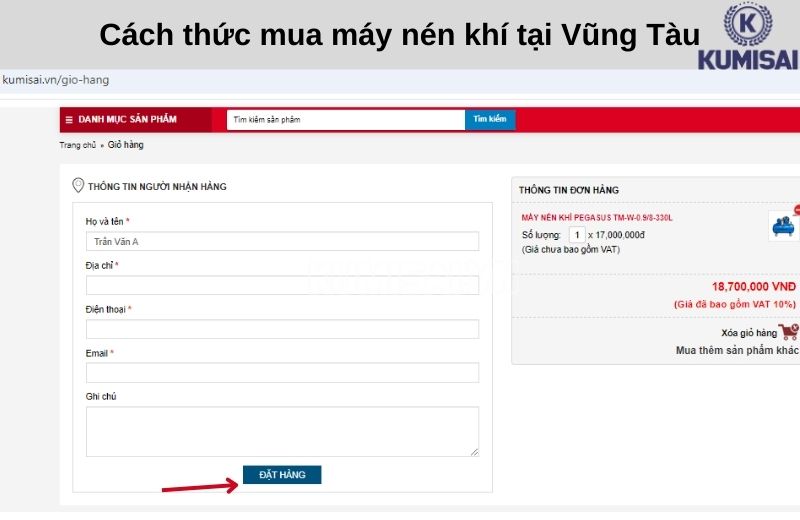 Cách thức mua máy nén khí tại Vũng Tàu