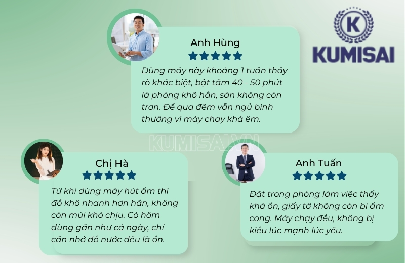 Nhận xét của người dùng sau khi sử dụng máy hút ẩm Kumisai KMS-20LD