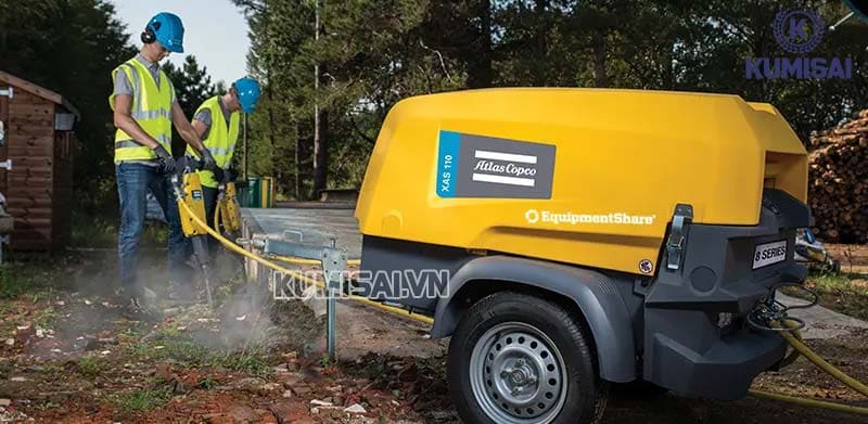 Máy nén khí - Thiết bị đắc lực trong xây dựng