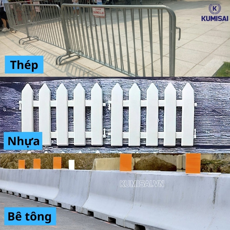 Phân loại rào chắn bê tông dựa theo chất liệu
