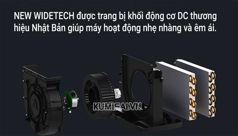 Động cơ bền bỉ, hút ẩm nhanh, không gây ồn 