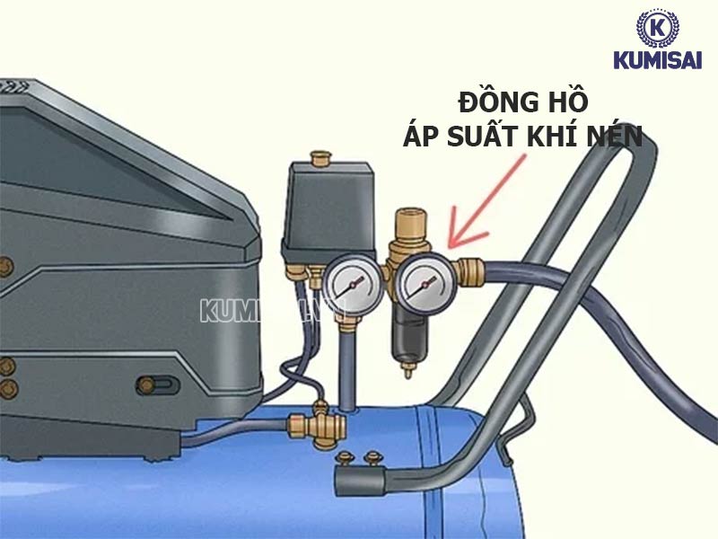 Vị trí đồng hồ đo áp suất khí nén