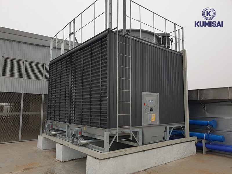 Tháp giải nhiệt Kuken hoạt động theo nguyên lý tách nhiệt khỏi nước