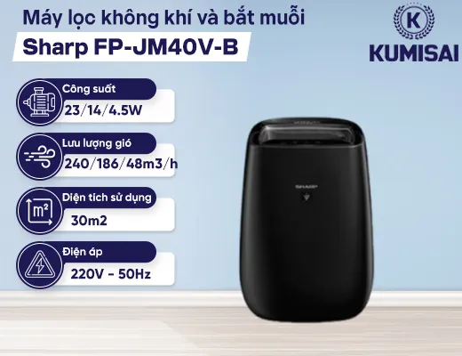 Máy lọc không khí và bắt muỗi Sharp FP-JM40V-B - 2