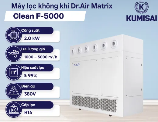 Máy lọc không khí hiệu suất cao cho nhà xưởng Dr.Air Matrix Clean F-5000 - 2