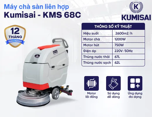 Máy chà sàn liên hợp Kumisai KMS 68C - 2