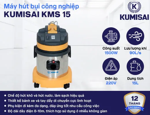 Máy hút bụi công nghiệp Kumisai KMS 15 - 2