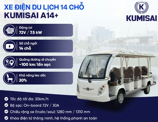 Xe điện du lịch 14 chỗ Kumisai A14+ - 2