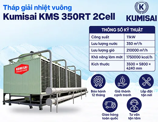 4 tổ hợp tháp giải nhiệt Kumisai KMS 350RT 2Cell - 2