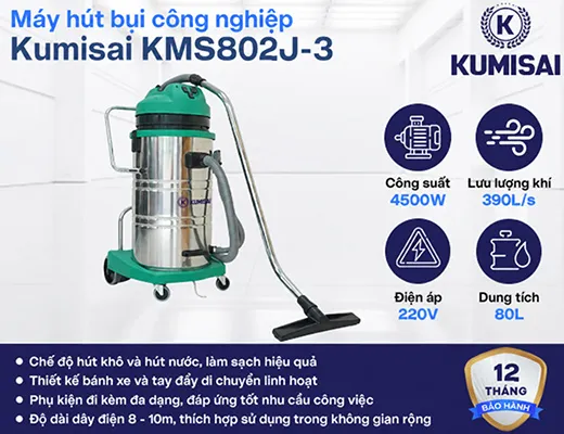 Máy hút bụi công nghiệp Kumisai KMS802J-3 - 2