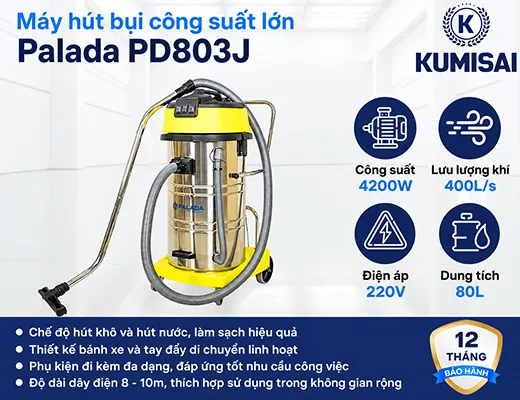 Máy hút bụi công suất lớn Palada PD803J - 2