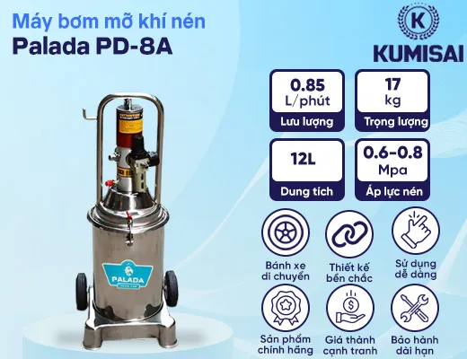 Máy bơm mỡ bò khí nén Palada PD-8A - 2
