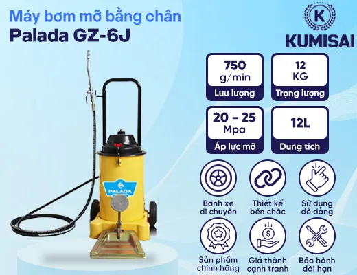 Máy bơm mỡ công nghiệp bằng chân Palada GZ-6J - 2