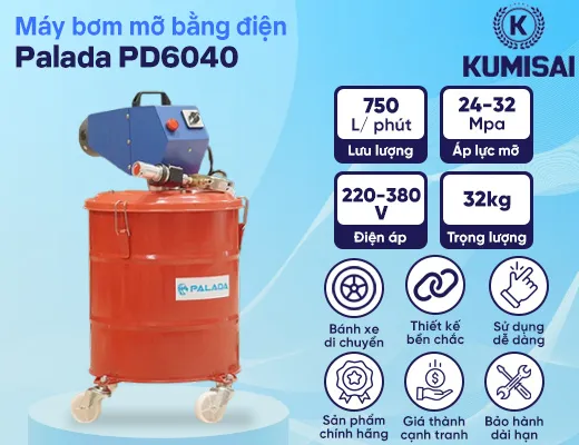 Máy bơm mỡ công nghiệp bằng điện Palada PD6040 - 2