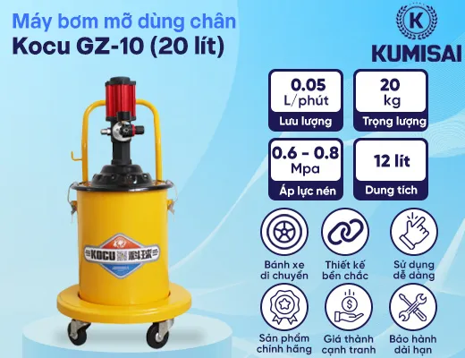 Máy bơm mỡ khí nén Kocu GZ-10 (20 lít) - 2