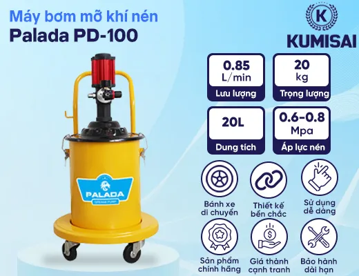 Máy bơm mỡ khí nén Palada PD-100 - 2