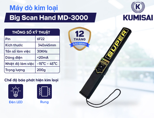 Máy dò kim loại Big Scan Hand MD-3000 - 2