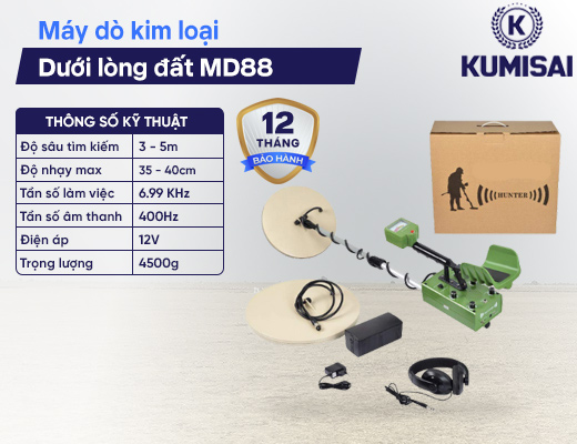 Máy dò kim loại giá rẻ dưới lòng đất MD88 - 2