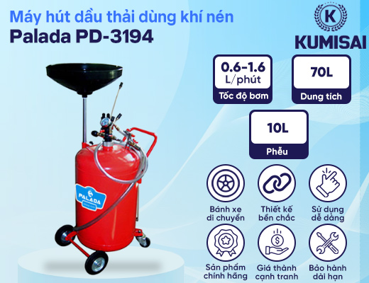 Máy hút dầu thải dùng khí nén Palada PD-3194 - 2
