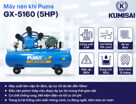Máy nén khí PUMA GX-5160 (5HP) - 2