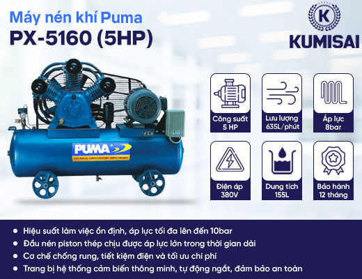 Máy nén khí Puma PX-5160 (5HP) - 2