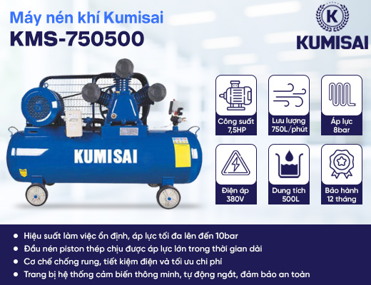 Máy nén khí giá rẻ Kumisai KMS-750500 - 2
